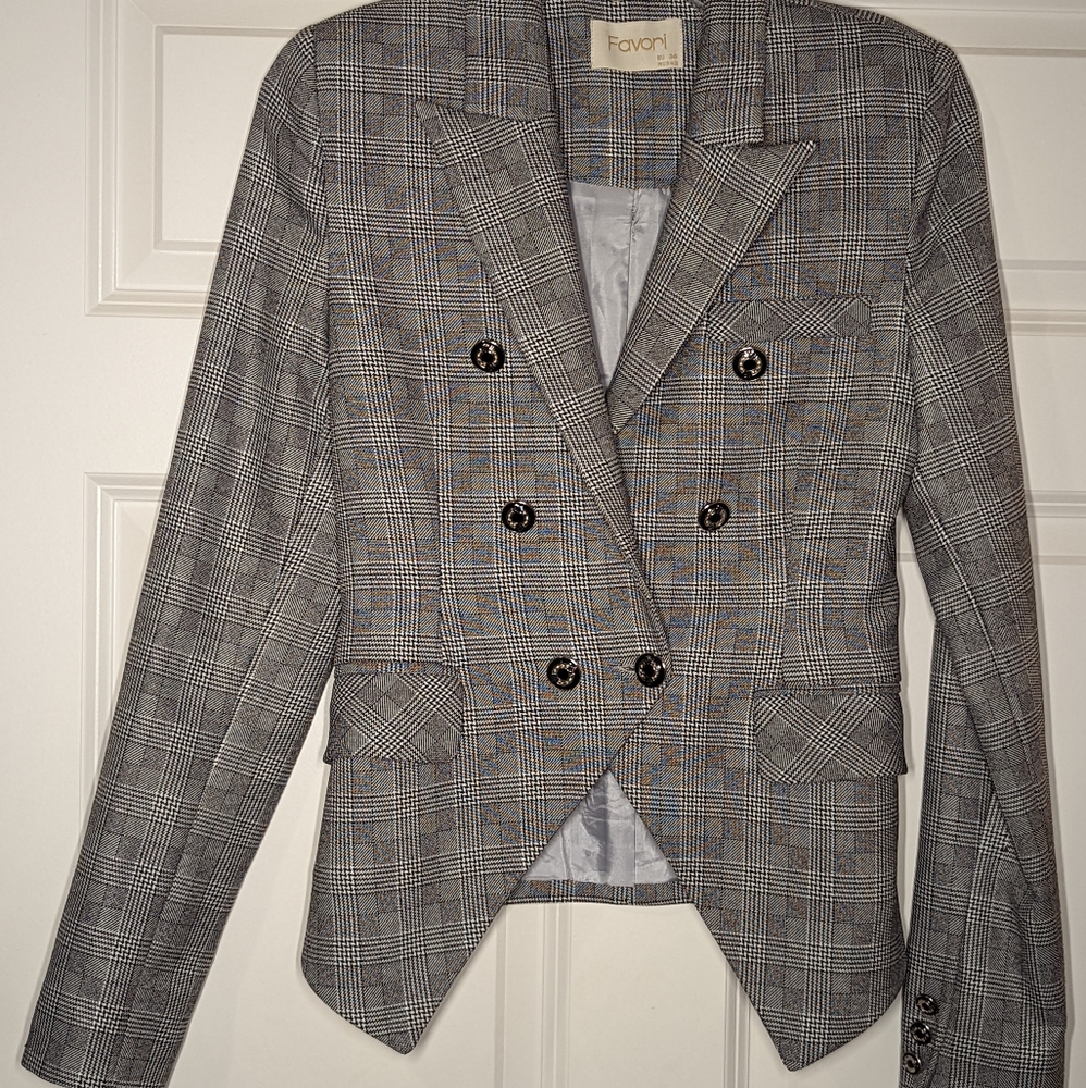 Grey fitted blazer size US 2